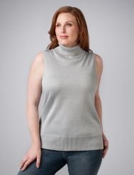 Metallic Sleeveless Turtleneck