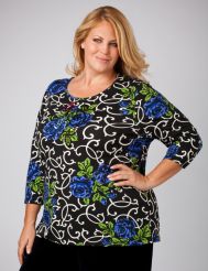 Floral Scroll Print Tee