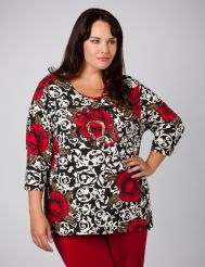 Peony and Scroll Print Tee