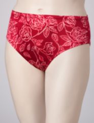 Rose Print Satin Hi-Cut Panty