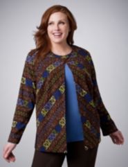 Print Jewelneck Jacket