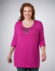 Jeweled Scoopneck Tee