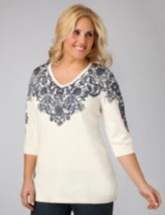 Lace Print Sweater