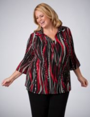 Print Pleated Blouse