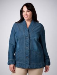 Ruched Denim Jacket