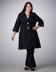 Stretch Denim Trench Coat