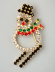 Skiing Snowman Pin