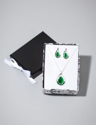 Faceted Teardrop Necklace and Earrings Set