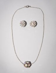 Fireball Pendant and Clip Earrings Set