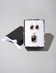 Windowpane Necklace and Earrings Set