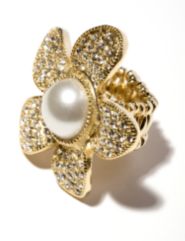 Glittering Flower Cocktail Ring