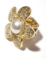 Glittering Flower Cocktail Ring