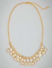Faux Pearl Fringe Necklace
