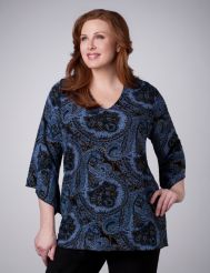 Paisley Pucker Knit Top