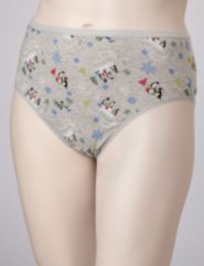Holiday Penguin Print Hi-Cut Panties