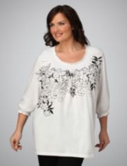 Smocked Neck Peasant Top