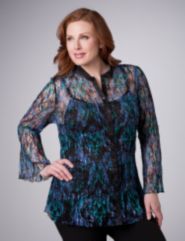 Floral Lace and Georgette Layered Set