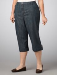 Tab Cuff Denim Capris
