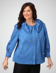 Ruffle Collar Sateen Jacket