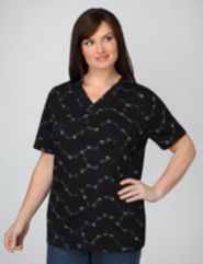 Embroidered V-neck Tee