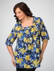 Squareneck Floral Tunic