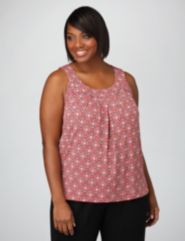 Shirred Print Tank