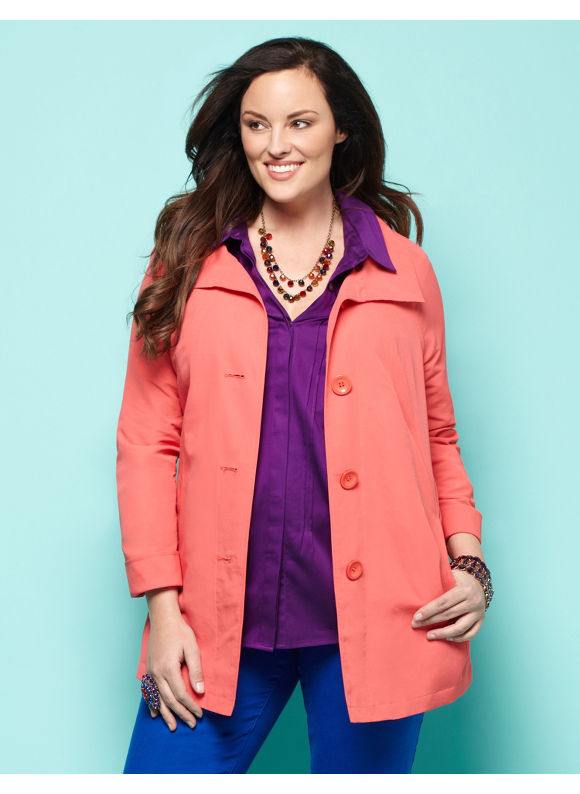 Pasazz.net Favorite - Catherines Plus Size A-Line Jacket - Women's Size 3X, Peach - Size 3X