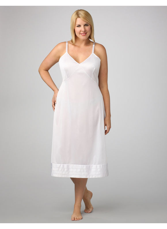plus size white slip