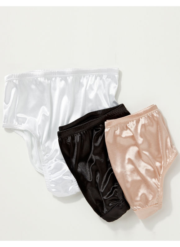 Catherines Women's Plus Size/White Solid Satin Hi-cut Panty - Size 9
