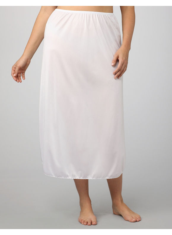Women's Plus Size/White, Black Half slip with double vents
