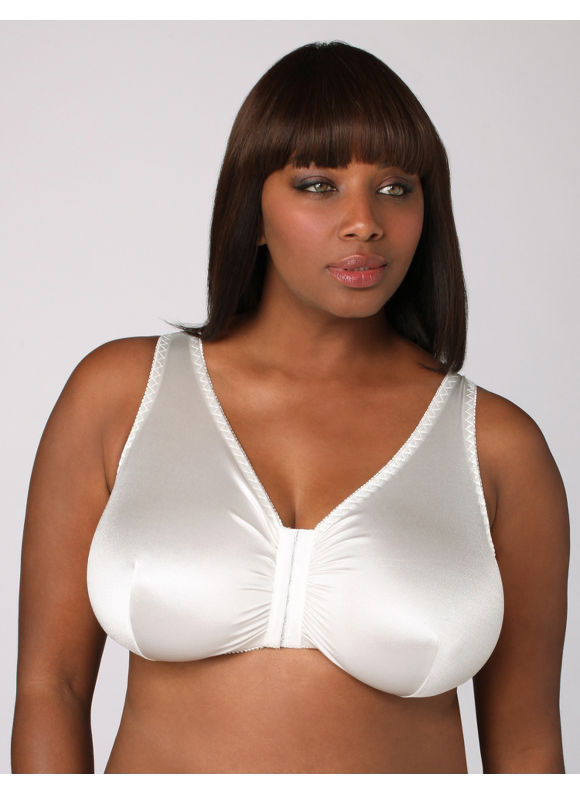 Catherines Women's Plus Size/White Serenada Front Closure Leisure Bra