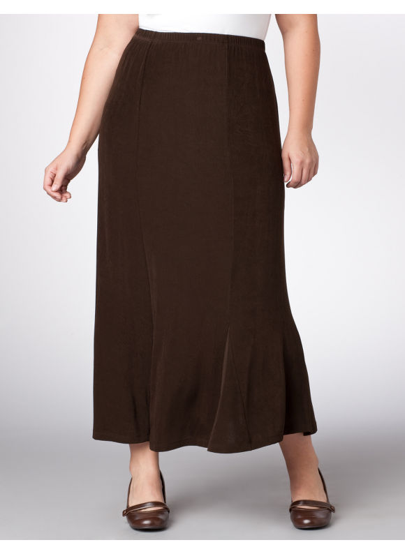 Catherines Women's Plus Size/Java Brown Freestyle Knit Skirt