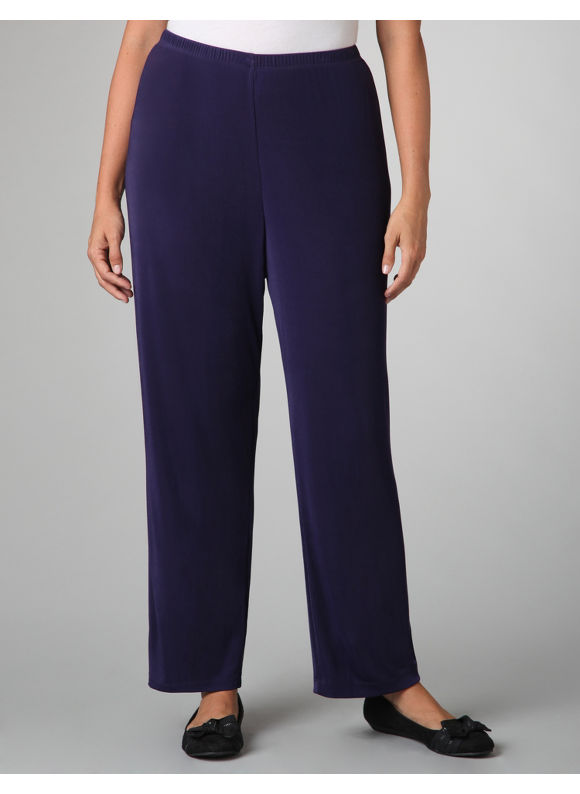 Pasazz.net Favorite - Catherines Women's Plus Size/Dark Purple Jubilee Slinky Knit Pants -