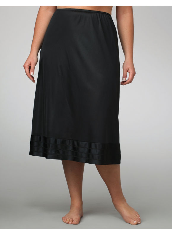 Women's Plus Size Black Snip-it half slip