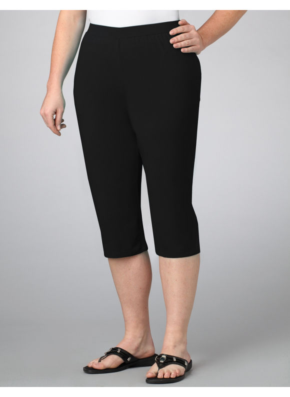 ladies black capri pants