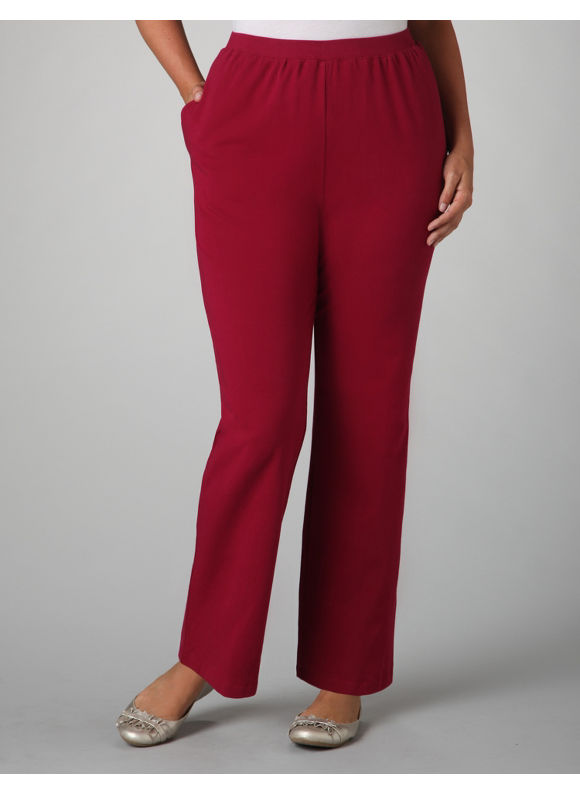 Catherines Womens Plus SizeBeet Red Suprema Comfort Knit Pants  Size 00X