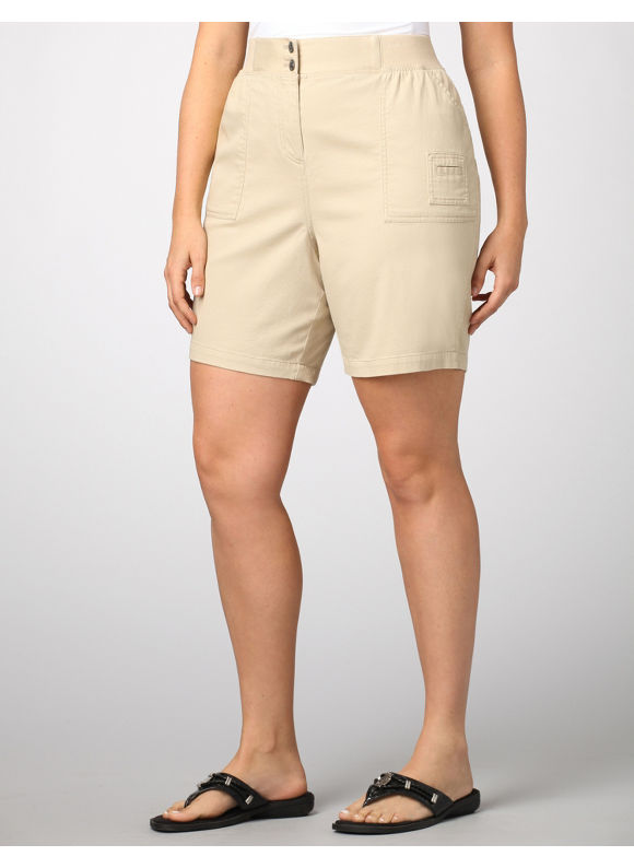 Catherines Women's Plus Size/Driftwood Knit Waist Shorts 