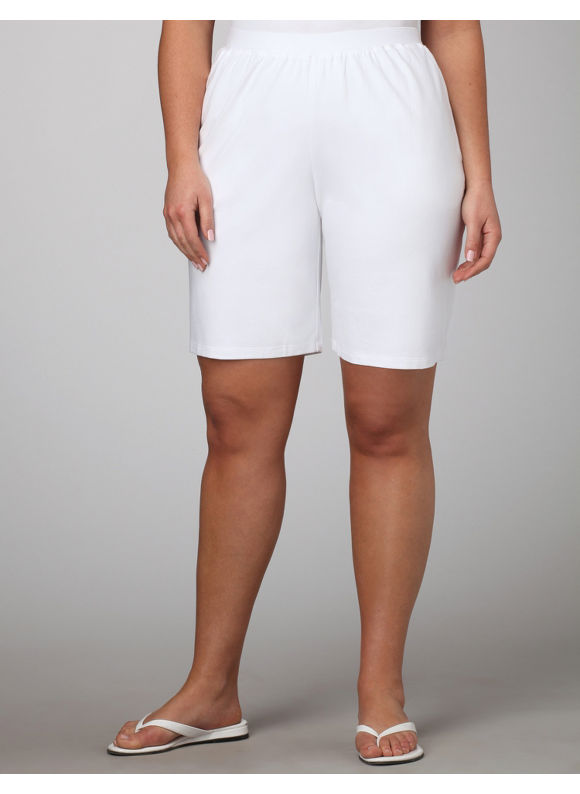 Pasazz.net Favorite - Catherines Plus Size Suprema Knit Short - Women's Size 3X, White -