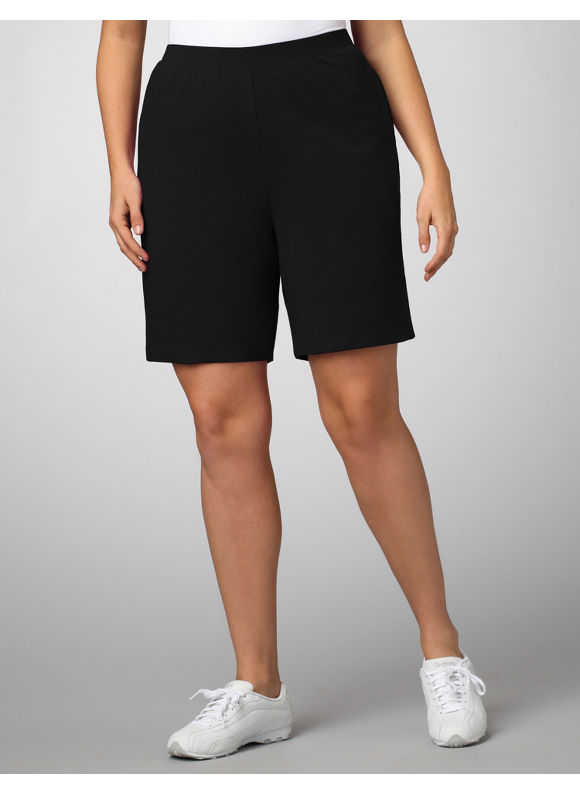 Pasazz.net Favorite - Catherines Plus Size Suprema Knit Short - Women's Size 1X, Black -