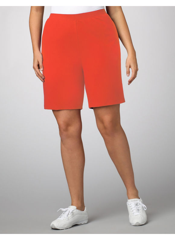 Catherines Women's Plus Size/Poppy Red Essential Knit Shorts 