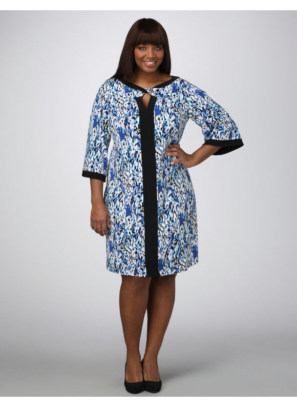 Catherines Women's Plus Size/Silver Lake Blue Twist Front Dress 