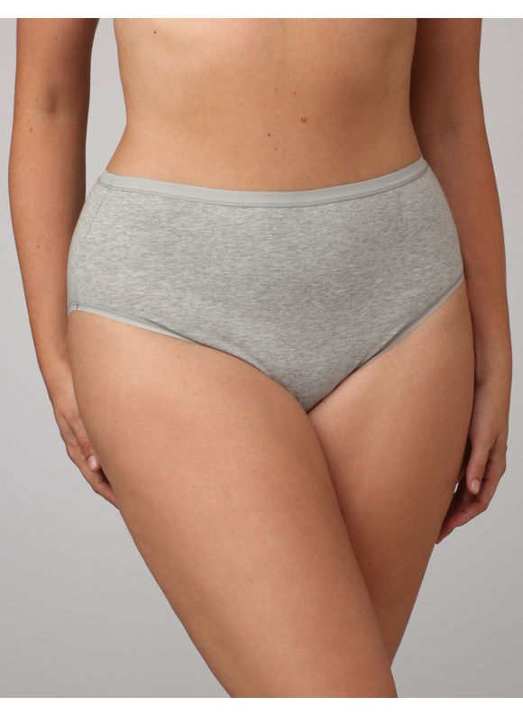 Pasazz.net Favorite - Catherines Women's Plus Size/Heather Gray Cotton Hi-Cut Panties -