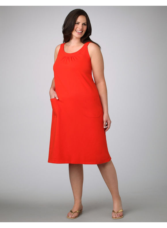 Women's Plus Size/Grenadine Shift Into Ease Knit Dress