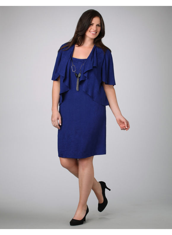 Women's Plus Size/Royal Blue All Together Now Jacket Dress