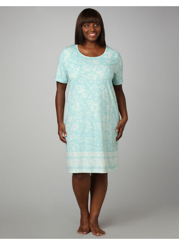 Catherines Women's Plus Size/Mid Baltic Venetian Border Print Sleepshirt - Size