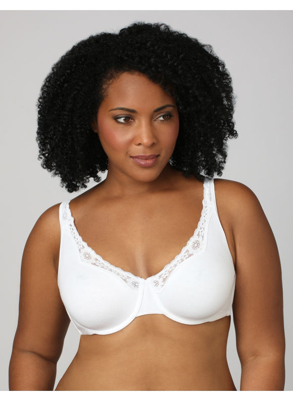 Pasazz.net Favorite - Catherines Women's Plus Size/White Serenada 5710 Cotton Knit Underwire Bra -