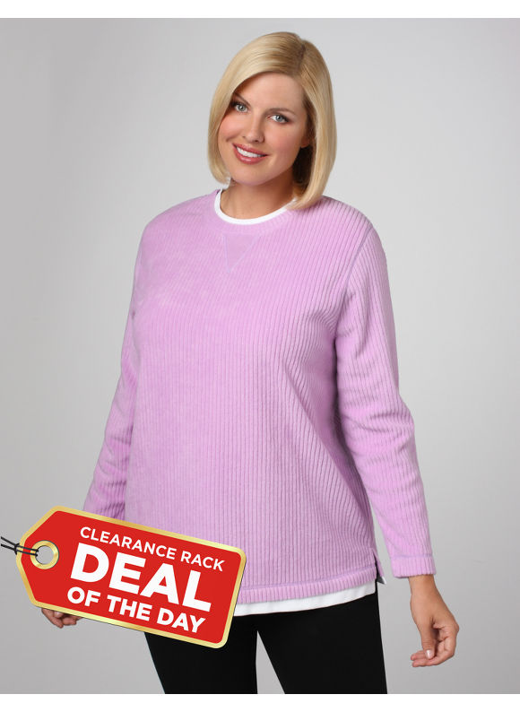 Catherines Womens Plus SizeAfrican Violet Pleasingly Plush Fleece Sweatshirt 