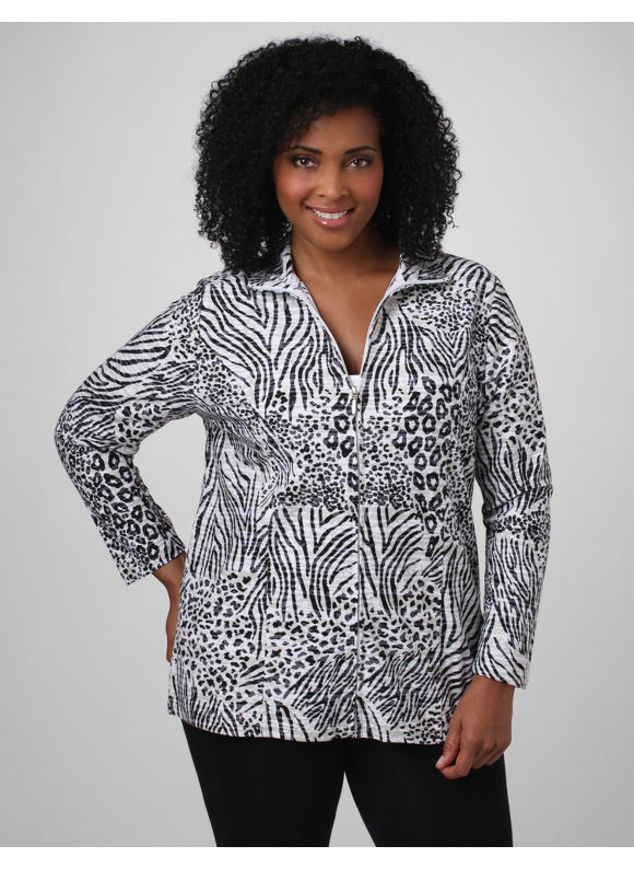 Catherines Womens Plus SizeAnimal Print Wild World Jacket  Size 1X