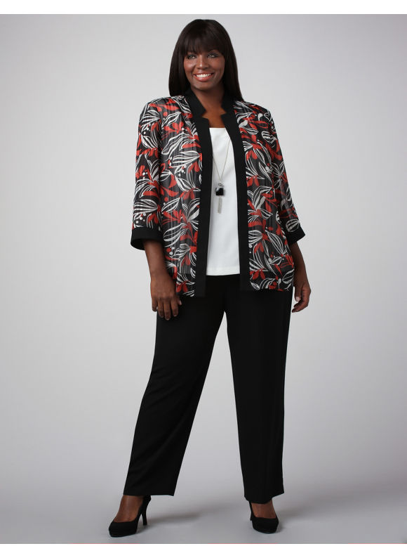 Catherines Womens Plus SizeRed  Black Elements of Style Pantset with