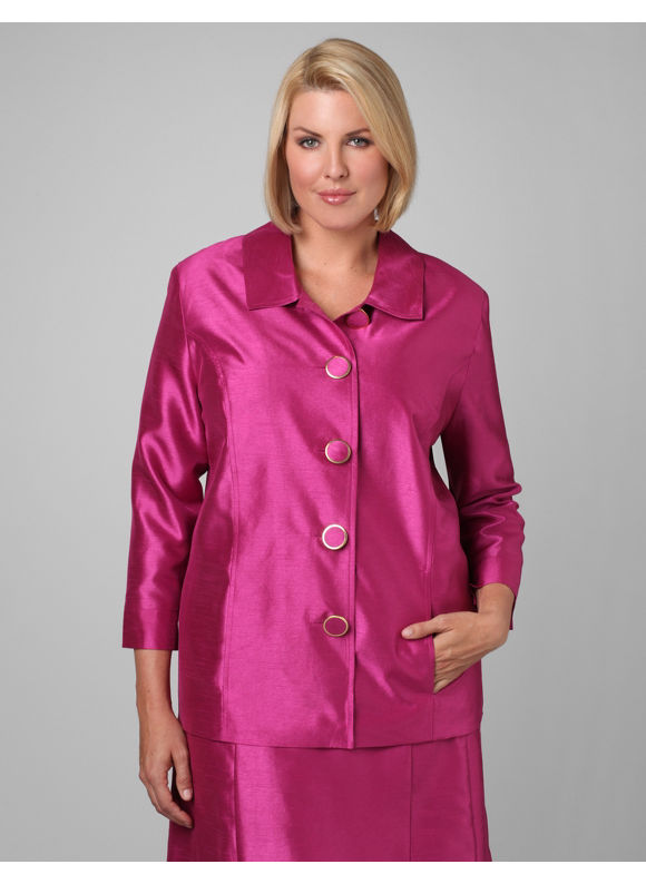 Catherines Womens Plus SizeBaton Rouge Russell Kemp Signature Shantung Jacket